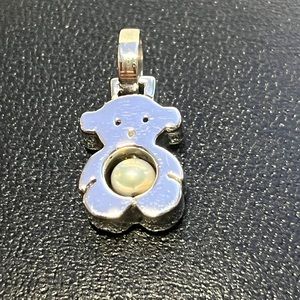 925 Silver Teddy Bear Pendant with Pearl Tummy